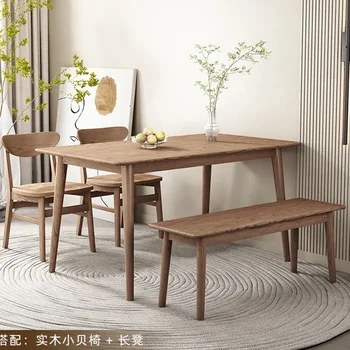 2023 Година, Официален Нова маса за хранене Aoliviya от масивно дърво в скандинавски стил, Модерен Малък апартамент, Домашен Правоъгълен Японски маса за Хранене