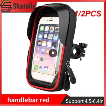 Чанти със сензорен екран 1/2 инча, чанта за планински велосипед, Чанта за мобилен телефон на кормилото, калъф-стойка за