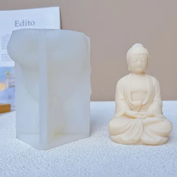 Направи си сам, Силиконова форма за статуи на Буда, форма за ароматна свещ, декорация за дома, Сапун торта, Домашни занаяти