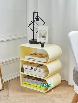 Скандинавски рафтове за списания Акрилни офис маса, лавица за книги Етаж масичка в съвременната всекидневна Рафтове за книги, Декоративни орнаменти за мебели