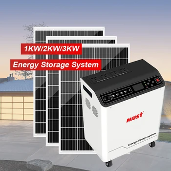 Гореща продажба Универсален инвертор с мощност 3 кВт 3000 Wh, литиева батерия BMS, слънчев генератор, преносими централа