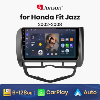 Junsun V1 AI Voice Wireless CarPlay Android Авторадио за Honda Fit (Jazz 2002-2008 4G Автомобилен Мултимедиен GPS 2din автомагнитола