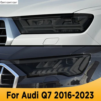 Тониране на автомобилни фарове, защита от надраскване, Опушен черен калъф Защитно фолио, етикети TPU за Audi Q7 4M 2016-2023, Аксесоари за ремонт