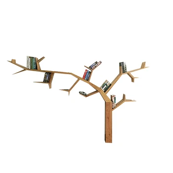 Bookshelf от масивно дърво, във формата на дърво, творческа декорация на стени, шкафове със специална форма, срок на съхранение