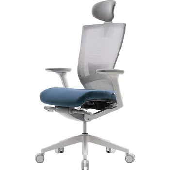 Висококачествен Домашен офис стол с регулируема облегалката за глава, лумбална опора, 3D подлакътник, дълбочина на седалката, вкара облегалка Компютърен стол
