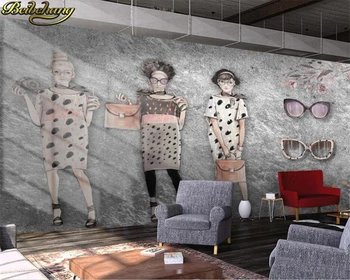 beibehang Потребителски тапети стенопис ретро-ръчно рисувани салон за красота магазин за дрехи, инструменти фон на стената papel de parede 3d тапети