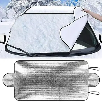 Универсална капачка на предното стъкло на автомобила, автоматично козирка, защита от лед и сняг, Зимно часово предното стъкло 