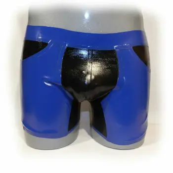 Гумените Латексова гума Тъмно сини Латексови панталони, гащи Ganzanzug гащеризон Kostüm