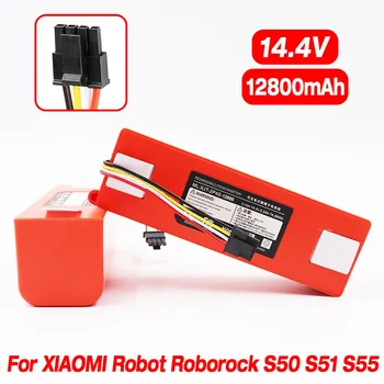 Истински Взаимозаменяеми Батерия Прахосмукачка 12800 ма за Xiaomi Robot Roborock S50 S51 S55 Аксесоари Резервни Части литиево-йонна батерия