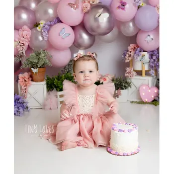 Облечи принцеса с рюшами за малко момиче Don & Judy в едно цвете, за фотосесии, детски дрехи, рокли за парти по случай рожден Ден, Реквизит за снимки