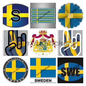 Швеция Шведската Стикер Sverige Sticker Код на Страната SWE Национален Флаг Стикер за Броня на Автомобила Творческа Украса на Колата За Къмпинг