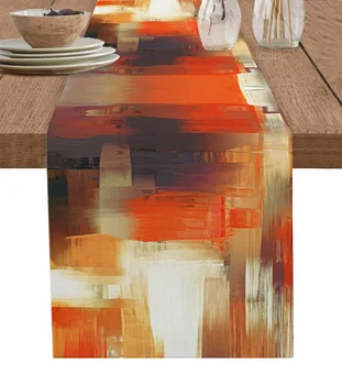 Кафява Абстрактна живопис върху платно Украса десктоп пътеки Начало Декор Декорация на масата за хранене Декор на масата