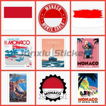 Етикети с Флага Монако Бронята на Колата на Мотоциклет, Бус под наем Каска Гоночное Украса на Хладилник Етикети в прозореца на таблетен компютър
