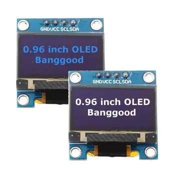 0,96-инчов OLED-дисплей I2C IIC, 128 * 64 LCD модул, синьо / бяло