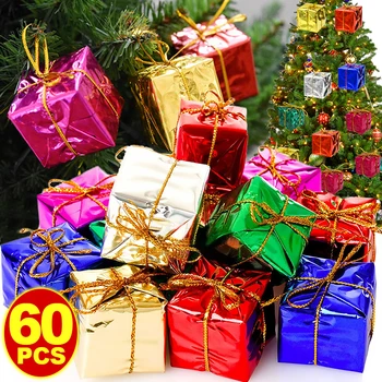 Мини-Подаръчни Коледни Украси Пенопластовая Подарък Кутия Коледна Елха, Висящи Висулка Многоцветни Аксесоари За Декорация На Коледната Партита