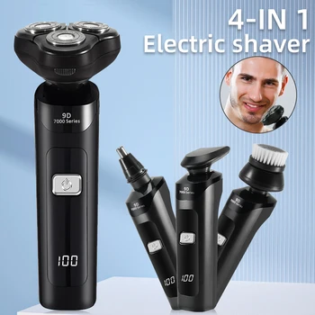 3D самобръсначка 4 в 1 за мъже, многофункционална електрическа самобръсначка, USB-акумулаторна самобръсначка за цялото тяло, миещи самобръсначки