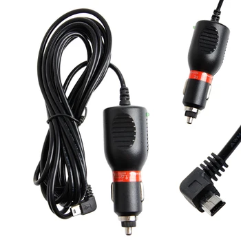 3,5 m Mini-USB зарядно за Кола dc 5v 2A Кабел-адаптер Кабел за GPS Вход за автомобилна камера рекордер 12-24 vdc Зарядно устройство за автомобил записващо устройство