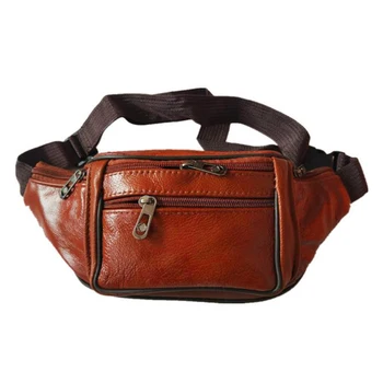 Практически кожена поясная чанта, Мъжка чанта за градски туризъм, незаменим поясная чанта, преносима многофункционална чанта за мобилен телефон с цип