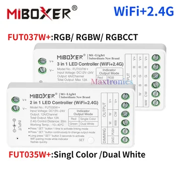 Miboxer WiFi + 2.4 G FUT035W + 2в1 FUT037W + 3в1 Sasha APP Smart Controller за Одноцветного Двоен бял RGB RGBCCT LED Stirp DC12-24V