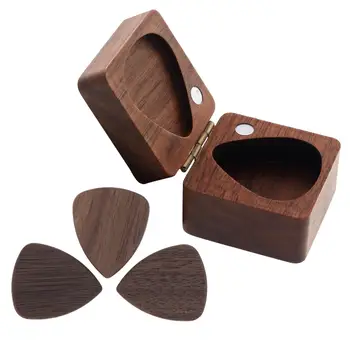 Дървени медиатори Калъф за защита на Коледни подаръци Мини-ковчег за ръчно изработени бижута 1