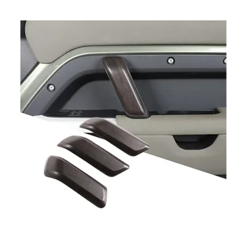 Стикер за довършителни работи на вътрешни дръжката на вратата на колата 3шт за Land Rover Defender 110 2020-2023 Вътрешна декорация от дърво с високо качество 1