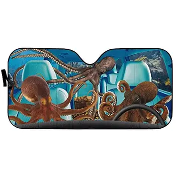 Морската октопод Декорация на сенника на предното стъкло на автомобила съкровище сенника на предното стъкло на автомобила със Стъклен капак слънцезащитен козирка 2