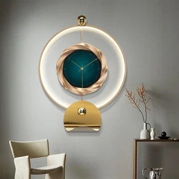 Леки луксозни стенни часовници без звук Скандинавска мода модерен минималистичен домашен маса стенни часовници за всекидневна лампа висящи стенни часовници