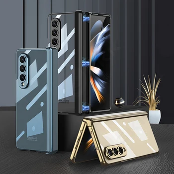 GKK за Samsung Galaxy Z Fold 4, прозрачен калъф с покритие, магнитен панта, напълно включени рамка, защитен калъф за Galaxy Z Fold4 Case