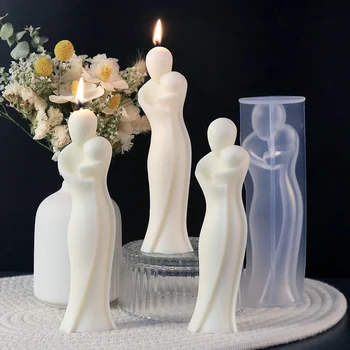 Голяма 3D силиконова форма за свещи за майката и детето, художествена форма за ароматерапия, форма за декорация на дома, подарък за Деня на майката