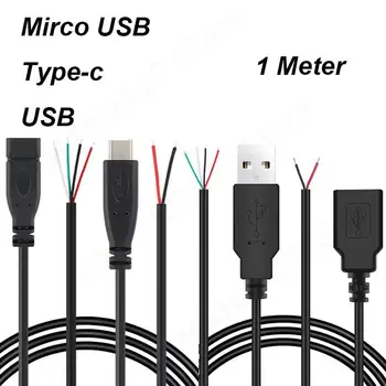 1 M USB захранващ Кабел Тип A Мъжки на Женски Тип C Micro USB 2Pin 4pin Удължител Удължител, Адаптер за Зареждане САМ Конектор М 20 0