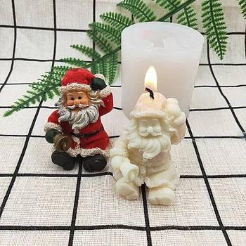 Силиконови форми за свещи Дядо Коледа Ръчно изработени Изделия във формата на свещ, Форма за ароматерапевтического сапун, за Украса на тортата