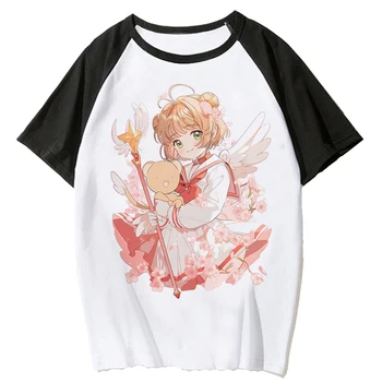 Женска тениска Cardcaptor Sakura, аниме Y2K, лятна риза, дамски дрехи от манга harajuku 2000-те