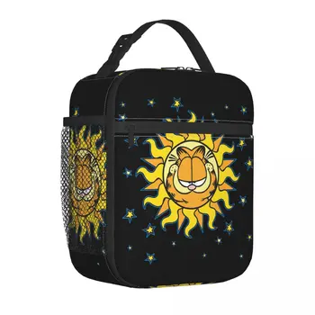Жълт Небесна Изолирано чанта за обяд Термосумка за Еднократна употреба Cat Large Lunch Box Мъкна Чанти за съхранение на храни Офис Пикник