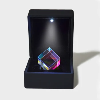 X-Cube Prism Ярка светлина робот, Кубическая призма, Витражная призма, разделящ лъч, Оптичен експериментален инструмент, детски подарък с кутия
