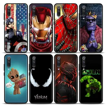 Отмъстителите на Marvel Spiderman Iron Man Черни Калъфи За Xiaomi Mi 9T Pro 10 10T 10s CC9 9 8 Pro Lite Note 10 Lite 9T Делото на Седалките 0