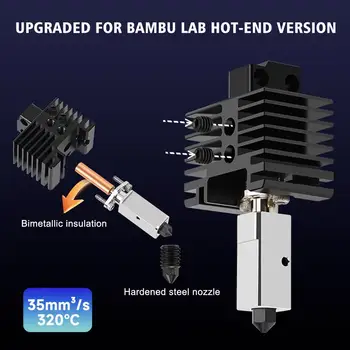 За Bambu Lab Hotend Upgrade Версия 2.0 Cht Дюза Bambulab Bi-Metal е Подходящ Bambum Bambulabs X1 X1C P1P P1S Термистор Hotend P1P