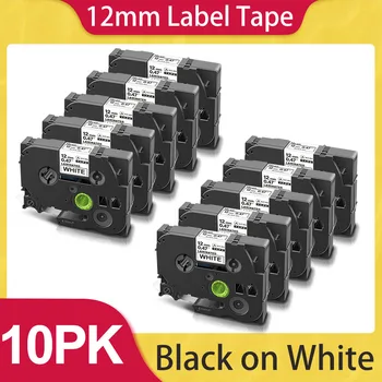 10PK 231 Черно-бели етикети, съвместими с ламинирана лента Brother 231 131 431 631 831, за Brother PT Label Maker PTH110