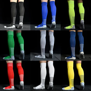 Нови мъжки нескользящие футболни чорапи, дышащее кърпа до коляното, горе-Долу за колоездене, разходки, спортни тренировки, дълги футболни чорапи