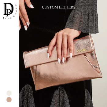 Модерен Дамски вечерни чанти-клатч, Обичай букви, блестящ Плик, чанта през рамо, Персонални име, Дамская чанта за парти и вечеря