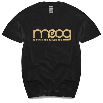 в памучна тениска мъжки летни тениски Moog Синтезатор черна тениска с къс ръкав за мъже лятна тениска модна марка tee-shirt homme