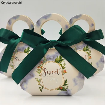Кутии с шоколадови бонбони Сватбени сувенири И подаръчни кутии, В мраморен стил, за да проверите за партита Хартия за душата на детето Опаковка шоколадови кутии