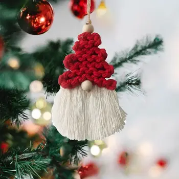 Crochet украса за Коледната елха, Обикновени стенни декорации на Дядо Коледа, Декорация за дома и колата, в стил бохо, Коледен тъкани декор ръчно изработени от памук