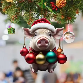 Сладки, Забавни Декорации за прасета Мультяшные Коледна Украса Висулка Коледно Дърво-Прасе Сладък Висулка Празнични Аксесоари за партита Коледа