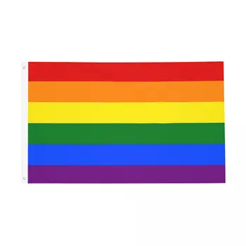 Дъгата флаг, уличен банер, всепогодное украса Boho Lgbt Pride Yaoi, ярки цветни знамена размер 2x3, 3x5, 4x6 фута