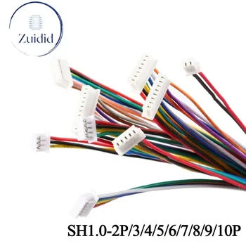 10шт/5шт SH 1.0 SH1.0 жилен кабел 2/3/4/5/6/7/8/9/10Pin Електронна линия на JST Single Connect Терминал на щепсела 10 см 100 мм 28AWG направи си САМ