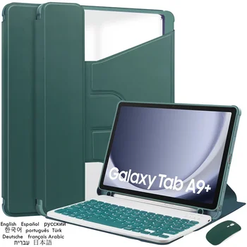 Калъф-клавиатура за Samsung Galaxy Tab A9 Plus, калъф с притежателя на S Pen с въртене на 360 Градуса, калъф за Galaxy Tab A9 Plus 11 
