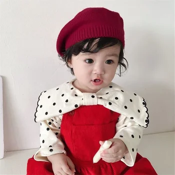 Нов детски необходимо, пролетно-есенна мода детска шапка, вязаная капачка на ярки цветове за момичета и момчета