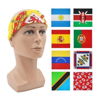 Ново записване, Памучен кърпа, Испания, Португалия, Корея, Аржентина, Венецуела, Националния флаг, шал в стил пънк, превръзка на главата си, за конна езда облекло за коса в стил хип-хоп