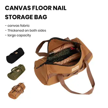 Чанта за съхранение на инструменти за къмпинг, цилиндър, палатка, нокти, въже, чук, холщовая чанта с голям капацитет, улични аксесоари