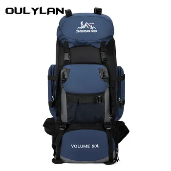 Oulylan Открит Водоустойчива раница с голям капацитет 90 л Туризъм и Къмпинг Женски Мъжки Раници Пътна чанта за багаж